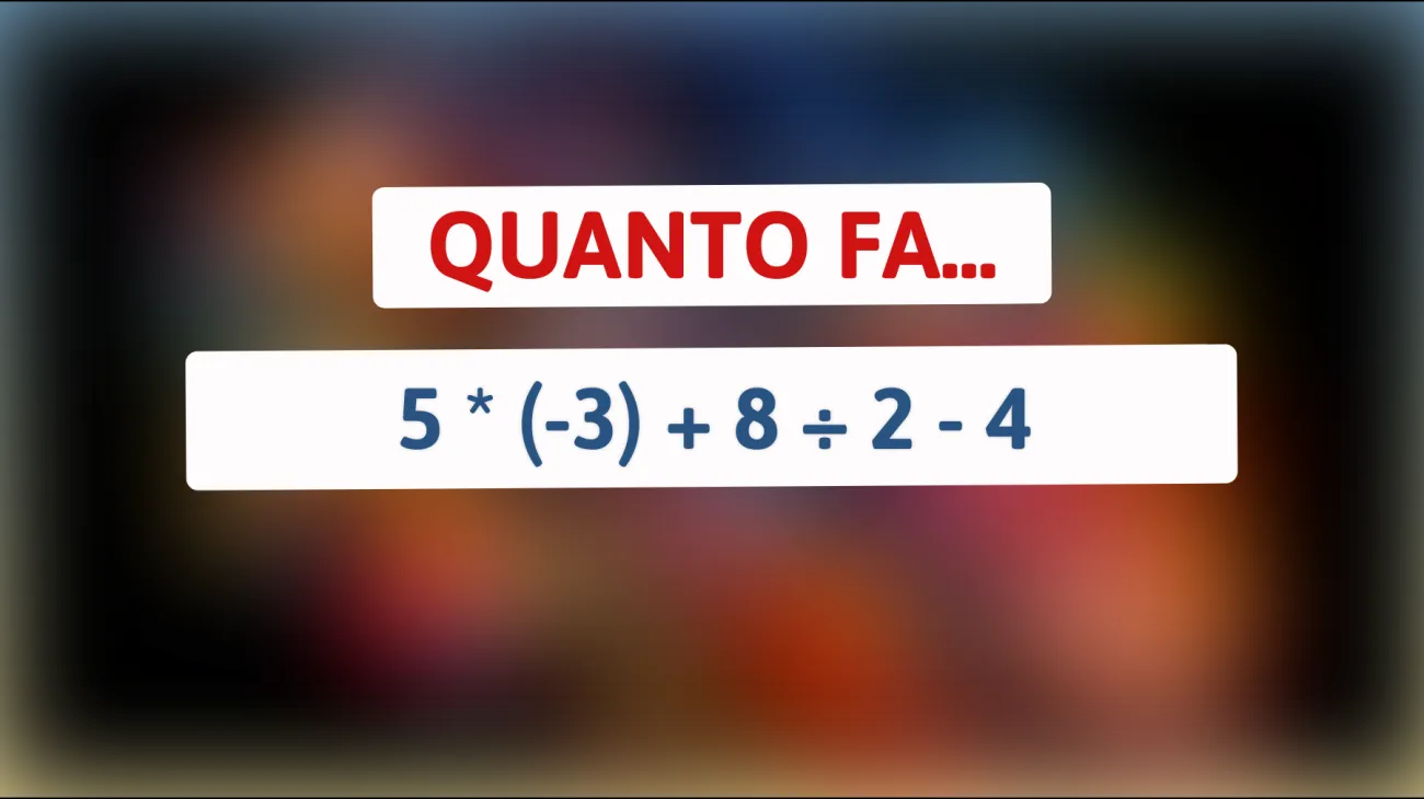 \"Sfida il tuo cervello: riesci a risolvere questo semplice rompicapo matematico che lascia tutti di stucco?\""