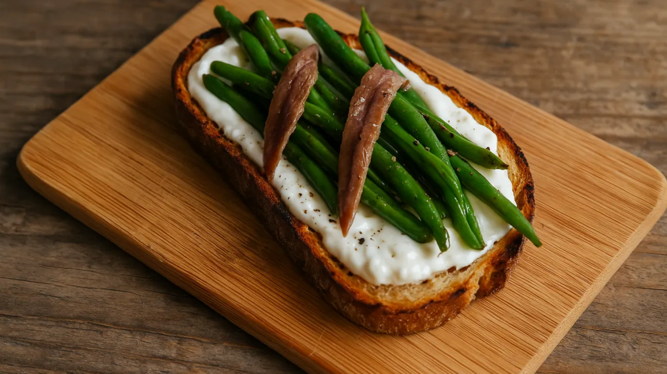 Crostoni rustici stracciatella fagiolini"
