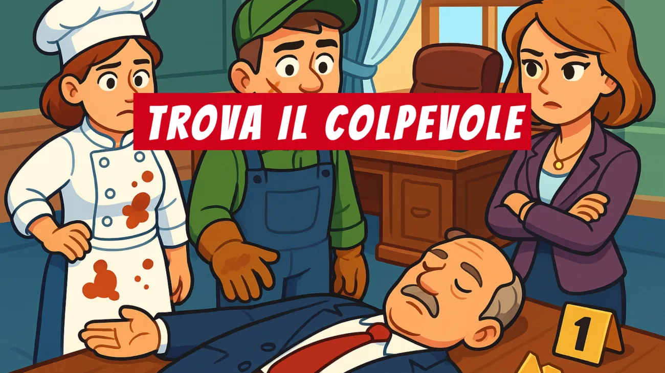 Solo il 5% delle persone riesce a risolvere questo misterioso assassinio in ufficio: sei abbastanza geniale da scoprire il colpevole nascosto da un indizio apparentemente innocuo? Sfida la tua intelligenza!"